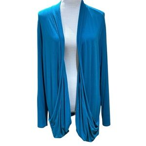 J. Jill Blue Cardigan Sweater with Open Front Design